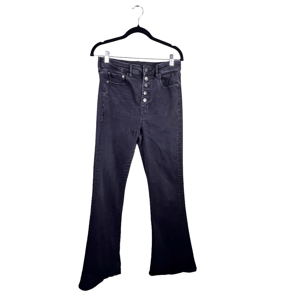 American Eagle High Highest Rise Flare Jeans Women's 6 Regular Black Y2K